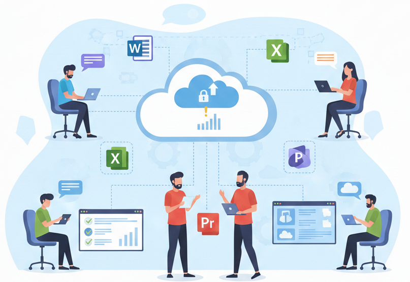 Wdrożenie Microsoft 365 — Cyfrowa Transformacja, Która Zmienia Reguły Gry 1 Microsoft 365 ekosystem współpraca w chmurze