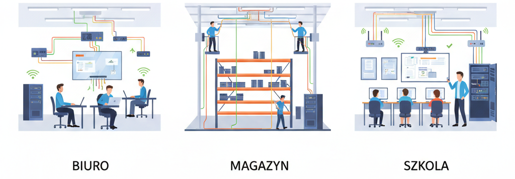 Sieci komputerowe Warszawa - Tworzenie i wsparcie 3 Realizacje Przykłady wdrożenie sieci LAN