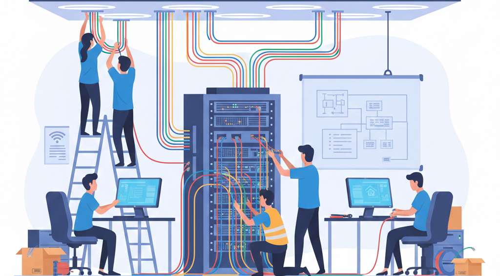 Sieci komputerowe Warszawa - Tworzenie i wsparcie 2 Instalacja okablowania Prace montażowe LAN